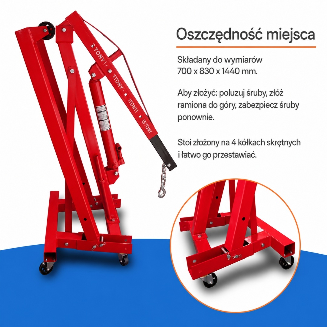 HYDRAULICKÝ DÍLENSKÝ JEŘÁB NOSNOST AŽ 2 TUNY ZVEDÁK SKLÁDACÍ BITUXX M19521
